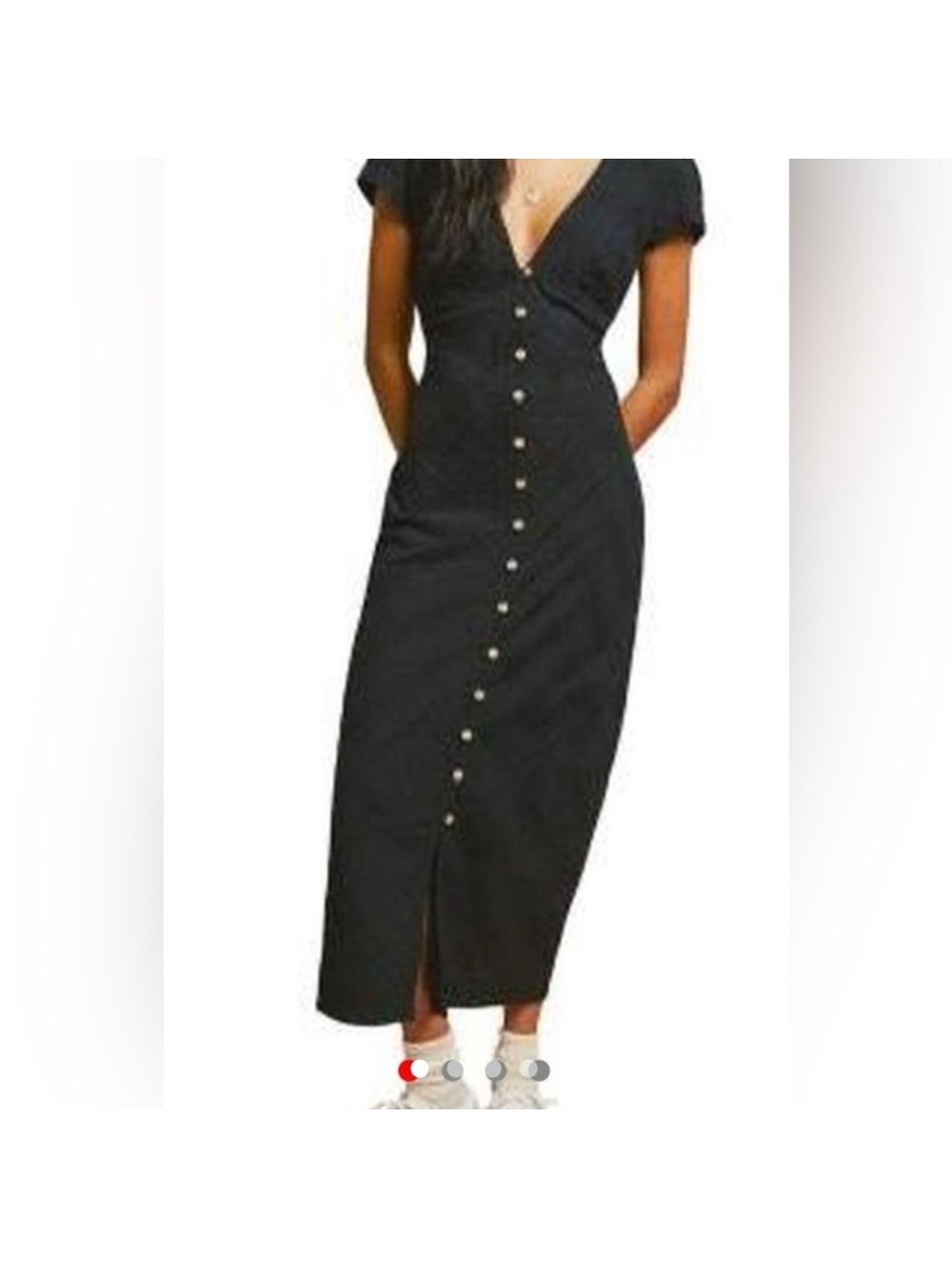 Free People Black  Midi Dress